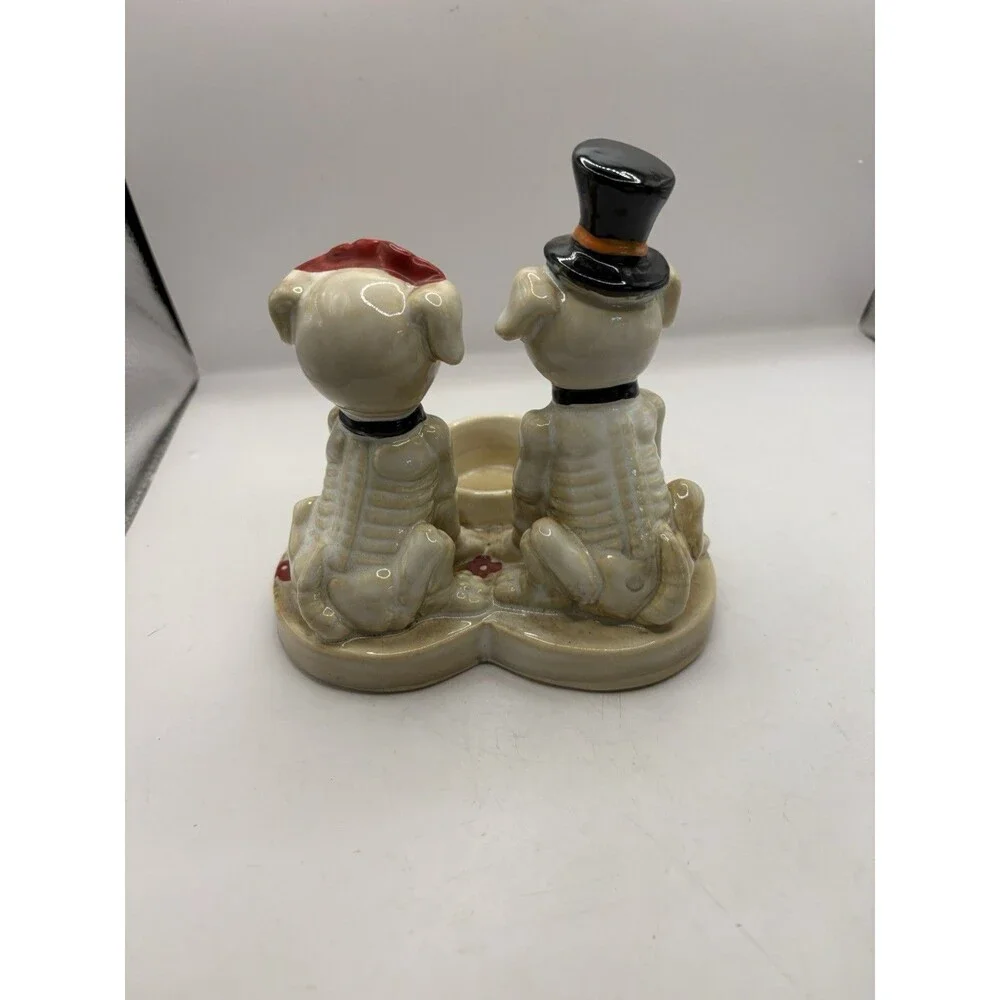Yankee Candle Boney Bunch Bonesy Dog Skeleton Couple Tea Light Holder Halloween